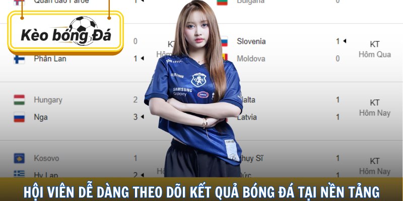 Hội viên dễ dàng theo dõi kết quả bóng đá tại nền tảng